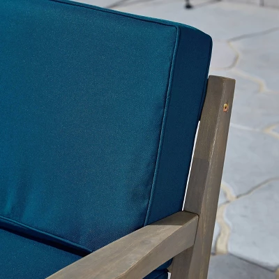 2pc Grenada Acacia Wood Patio Chat Set Gray - Christopher Knight Home 4 2pc Grenada Acacia Wood Patio Chat Set Gray - Christopher Knight Home - Image 2