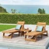 Kyoto 3pc Outdoor Acacia Wood Chaise Lounge Set - Teak/Yellow - Christopher Knight Home 1 Kyoto 3pc Outdoor Acacia Wood Chaise Lounge Set - Teak/Yellow - Christopher Knight Home -Sunnydaze Decor Store GUEST 2d0a16d9 b18c 4b67 8ef9 df937570ce76