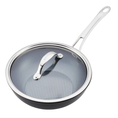 Anolon X Hybrid 10" Nonstick Induction Fry Wok With Lid Super Dark Gray 4 Anolon X Hybrid 10" Nonstick Induction Fry Wok With Lid Super Dark Gray - Image 2