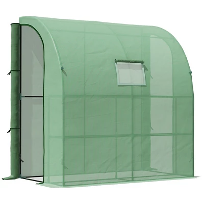 Outsunny 7' X 3' X 7' Outdoor Walk-In Greenhouse, Plant Nursery With Roll-up Windows, PE Cover, And 3 Wire Shelves 11 Outsunny 7' X 3' X 7' Outdoor Walk-In Greenhouse, Plant Nursery With Roll-up Windows, PE Cover, And 3 Wire Shelves - Image 9