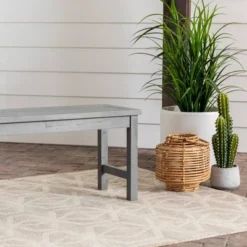 Ravenscroft Modern Boho Acacia Wood Slat Top Outdoor Dining Bench - Gray Wash - Saracina Home 15 Ravenscroft Modern Boho Acacia Wood Slat Top Outdoor Dining Bench - Gray Wash - Saracina Home -Sunnydaze Decor Store GUEST 2dd133d4 c68e 4083 9552 2ac421e62e53