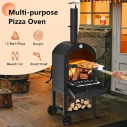 Costway Outdoor Pizza Oven Wood Fire Pizza Maker Grill W/ Pizza Stone & Waterproof Cover -Sunnydaze Decor Store GUEST 2e010bb3 7a98 43be b468 506f7468672a