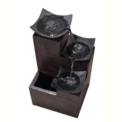 Teamson Home Outdoor Modern Stone-Look 4-Tier Floor Fountain, Brown 8 Teamson Home Outdoor Modern Stone-Look 4-Tier Floor Fountain, Brown - Image 6