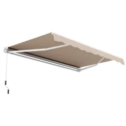 Costway Retractable Patio Awning Aluminum Deck Sunshade Shelter Outdoor Beige -Sunnydaze Decor Store GUEST 2fb3ec29 2bb9 4233 ac62 3deb3192cc15