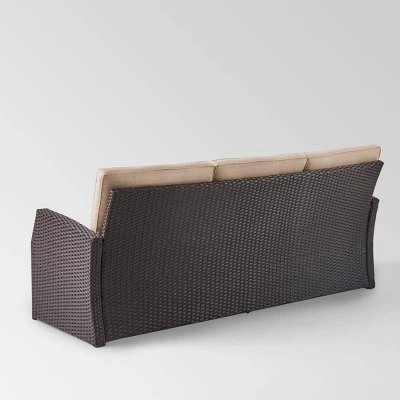 Sanger Wicker Sofa - Brown/Beige - Christopher Knight Home 3 Sanger Wicker Sofa - Brown/Beige - Christopher Knight Home