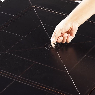 5pc Set With 42" Square Outdoor Aluminum Fire Table & 4 Swivel Rocking Chairs & A Wind Blocker - Oakland Living 7 5pc Set With 42" Square Outdoor Aluminum Fire Table & 4 Swivel Rocking Chairs & A Wind Blocker - Oakland Living - Image 5