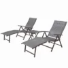 3pc Outdoor Set With Aluminum Adjustable Chaise Lounge & Table Set - Black/Gray - Crestlive Products 2 3pc Outdoor Set With Aluminum Adjustable Chaise Lounge & Table Set - Black/Gray - Crestlive Products -Sunnydaze Decor Store GUEST 30f53098 8429 4f87 8180 dae7ceb3c46a