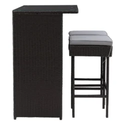 Parksville Patio Bar Set With Cushions - Black/Gray - CorLiving 12 Parksville Patio Bar Set With Cushions - Black/Gray - CorLiving -Sunnydaze Decor Store GUEST 312a0bc9 88d7 450d 8e5f ab96f209f0ec
