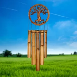Woodstock Wind Chimes Asli Arts® Collection, Tree Of Life Bamboo Chime, 26'' Wind Chime CTOL