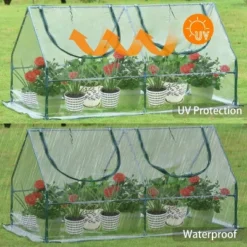 Aoodor 6' X 3 ' X 3' Portable Mini Greenhouse PE Cover 2 Zipper Door -Sunnydaze Decor Store GUEST 31a6886f 44ed 4e32 b584 6588d5dc50f3