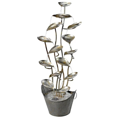 Design Toscano Rain Forest Leaves Cascading Metal Fountain - Silver 3 Design Toscano Rain Forest Leaves Cascading Metal Fountain - Silver