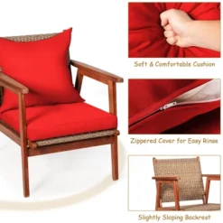 Costway 4PCS Patio Rattan Furniture Set Acacia Wood Frame Cushioned Sofa Chair 20 Costway 4PCS Patio Rattan Furniture Set Acacia Wood Frame Cushioned Sofa Chair -Sunnydaze Decor Store GUEST 321752cd ca2e 40a2 b795 033da3f1410b