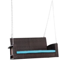 Outsunny 2-Person Wicker Hanging Porch Swing Bench Outdoor Chair With Cushions -Sunnydaze Decor Store GUEST 329c1d21 d5f6 4992 9db4 a73d8d224ca6