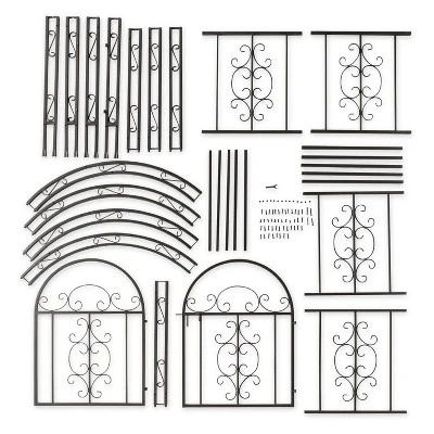Plow & Hearth - Montebello Decorative Garden Arbor Trellis With Gate & Beautiful Scrollwork Design 7 Plow & Hearth - Montebello Decorative Garden Arbor Trellis With Gate & Beautiful Scrollwork Design - Image 5