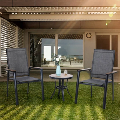 3pc Patio Dining Set With Small Round Table & Lightweight Sling Chairs - Captiva Designs 8 3pc Patio Dining Set With Small Round Table & Lightweight Sling Chairs - Captiva Designs - Image 6