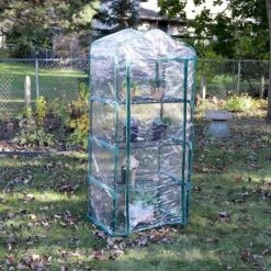Sunnydaze Decor Sunnydaze Outdoor Portable Growing Rack 4-Tier Greenhouse With Roll-Up Door - 4 Shelves - Clear -Sunnydaze Decor Store GUEST 330f486c 0c01 4661 9e9e c23124157402