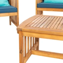 Rocklin 4pc Outdoor Set - Natural Look/Navy - Safavieh -Sunnydaze Decor Store GUEST 3366cb21 8dd1 4064 9b92 f3c71210242c
