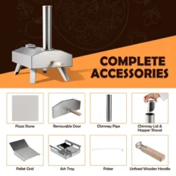 Costway Wood Pellet Pizza Oven Pizza Maker Portable Outdoor Pizza Stone W/ Foldable Leg -Sunnydaze Decor Store GUEST 337a1bf4 0e37 44d2 8de2 814c593af6bc