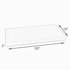 Sunbrella 60" X 19" X 3" Outdoor Corded Bench Cushion - Sorra Home