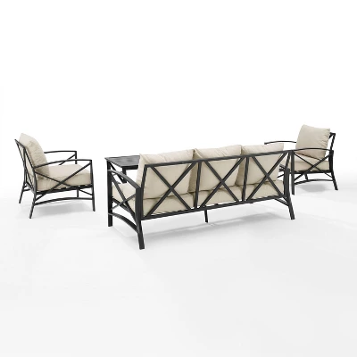 Kaplan 4pc Outdoor Sofa Set - Oatmeal - Crosley 4 Kaplan 4pc Outdoor Sofa Set - Oatmeal - Crosley - Image 2