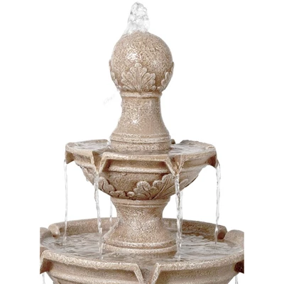 John Timberland Stafford Rustic 3 Tier Cascading Bubbler Outdoor Floor Water Fountain 48" For Yard Garden Patio Home Deck Porch House Exterior Balcony 4 John Timberland Stafford Rustic 3 Tier Cascading Bubbler Outdoor Floor Water Fountain 48" For Yard Garden Patio Home Deck Porch House Exterior Balcony - Image 2