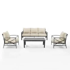 Kaplan 4pc Outdoor Sofa Set - Oatmeal - Crosley
