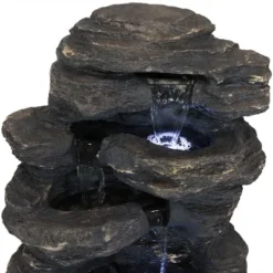 Sunnydaze Decor Sunnydaze 24"H Electric Polystone Rock Falls Waterfall Outdoor Water Fountain With LED Lights 18 Sunnydaze Decor Sunnydaze 24"H Electric Polystone Rock Falls Waterfall Outdoor Water Fountain With LED Lights -Sunnydaze Decor Store GUEST 34e001e5 7057 461a 842f 1a60eca7b1a2