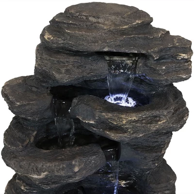 Sunnydaze Decor Sunnydaze 24"H Electric Polystone Rock Falls Waterfall Outdoor Water Fountain With LED Lights 10 Sunnydaze Decor Sunnydaze 24"H Electric Polystone Rock Falls Waterfall Outdoor Water Fountain With LED Lights - Image 8