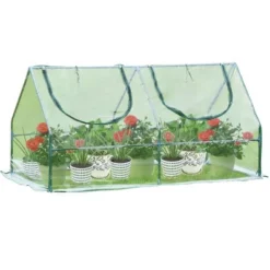 Aoodor 6' X 3 ' X 3' Portable Mini Greenhouse PE Cover 2 Zipper Door -Sunnydaze Decor Store GUEST 34fea4de ba52 4d69 9065 02fa78bf75d2