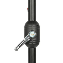 9' X 9' Mirage II Fiesta Market Patio Umbrella With Solar LED Tube Lights Black - Island Umbrella -Sunnydaze Decor Store GUEST 3596255a 4f69 489c 8cc4 d45c75643de7