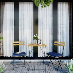 3pc Solid Teak Wood Folding Table & Chair Bistro Set - Brown - WELLFOR 13 3pc Solid Teak Wood Folding Table & Chair Bistro Set - Brown - WELLFOR -Sunnydaze Decor Store GUEST 35fb1662 5a5a 43a0 9dd0 78b89e685c97