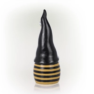 12" Polyresin "Let It Bee" Indoor/Outdoor Garden Gnome Statue Black/Yellow - Alpine Corporation 6 12" Polyresin "Let It Bee" Indoor/Outdoor Garden Gnome Statue Black/Yellow - Alpine Corporation - Image 4