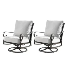 5pc Set With 44" Outdoor Aluminum Round Fire Table & 4 Deep Seating Swivel Rocking Chairs & Wind Blocker Lid - Oakland Living 25 5pc Set With 44" Outdoor Aluminum Round Fire Table & 4 Deep Seating Swivel Rocking Chairs & Wind Blocker Lid - Oakland Living -Sunnydaze Decor Store GUEST 37634957 e706 4ba1 8cd0 2f52a2352bd3