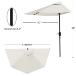 Nature Spring Half-Canopy Umbrella For Patios - 52" X 108" X 92", Tan 9 Nature Spring Half-Canopy Umbrella For Patios - 52" X 108" X 92", Tan -Sunnydaze Decor Store GUEST 377cf4ee c4b9 4396 8c6f f0e0088755dc
