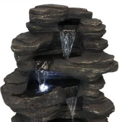 Sunnydaze Decor Sunnydaze 39"H Electric Polystone Rock Falls Waterfall Outdoor Water Fountain With LED Lights -Sunnydaze Decor Store GUEST 37c00bc7 5e44 4d87 8c25 9a272ec9afea