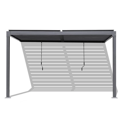 Aoodor Outdoor Louvered Pergola Adjustable Louvered Sloping Roof Wall-Mounted Pergola 4 Aoodor Outdoor Louvered Pergola Adjustable Louvered Sloping Roof Wall-Mounted Pergola - Image 2