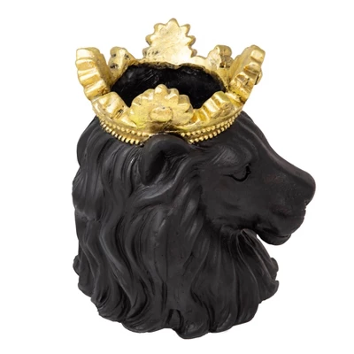Sagebrook Home Lion With Crown Novelty Planters 4 Sagebrook Home Lion With Crown Novelty Planters - Image 2