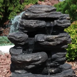 Sunnydaze Decor Sunnydaze 24"H Electric Polystone Rock Falls Waterfall Outdoor Water Fountain With LED Lights 15 Sunnydaze Decor Sunnydaze 24"H Electric Polystone Rock Falls Waterfall Outdoor Water Fountain With LED Lights -Sunnydaze Decor Store GUEST 38530017 3ac6 4c1a bb78 4c02d8a01a5b