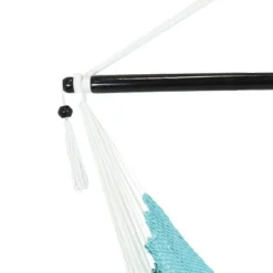 Sunnydaze Decor Sunnydaze Polyester Rope Hanging Caribbean-Style Hammock Chair Swing For Patio, Porch, Or Yard - Lagoon Stripes 11 Sunnydaze Decor Sunnydaze Polyester Rope Hanging Caribbean-Style Hammock Chair Swing For Patio, Porch, Or Yard - Lagoon Stripes -Sunnydaze Decor Store GUEST 385b6a32 f369 459b b733 5677be5f9340