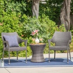 Mirage 3pc Wicker Stacking Chair Chat Set - Christopher Knight Home 10 Mirage 3pc Wicker Stacking Chair Chat Set - Christopher Knight Home -Sunnydaze Decor Store GUEST 386a6ef5 9296 4963 b1dc 8513250c05fc