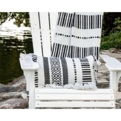 Black Striped Hand Woven 14x22" Outdoor Decorative Throw Pillow With Hand Tied Tassels - Foreside Home & Garden 9 Black Striped Hand Woven 14x22" Outdoor Decorative Throw Pillow With Hand Tied Tassels - Foreside Home & Garden -Sunnydaze Decor Store GUEST 3922e5e4 d011 4c3e aa03 1f0af0a504b4