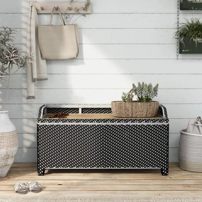 Maksville Outdoor Aluminum Storage Bench - MiBasics 3 Maksville Outdoor Aluminum Storage Bench - MiBasics