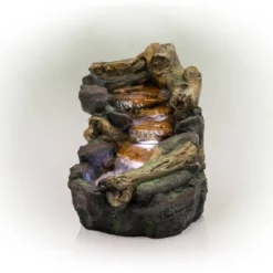 19" River Rocks And Logs Fountain With LED Lights Gray/Cool White - Alpine Corporation -Sunnydaze Decor Store GUEST 399fdcdb 1116 402a b29f 4afecc3a3869