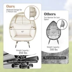 Costway Patio Oversized Rattan Egg Chair Lounge Basket With 4 Cushions For Indoor Outdoor 16 Costway Patio Oversized Rattan Egg Chair Lounge Basket With 4 Cushions For Indoor Outdoor -Sunnydaze Decor Store GUEST 3a7ad1ec 7aaf 434a 922f 56920467841b