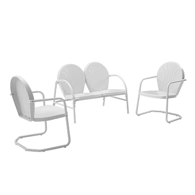 Griffith 3pc Outdoor Seating Set - White - Crosley 7 Griffith 3pc Outdoor Seating Set - White - Crosley - Image 5