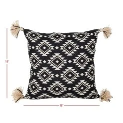 18X18 Inch Hand Woven Southwest Geo Outdoor Pillow Black Polyester With Polyester Fill By Foreside Home & Garden 9 18X18 Inch Hand Woven Southwest Geo Outdoor Pillow Black Polyester With Polyester Fill By Foreside Home & Garden -Sunnydaze Decor Store GUEST 3a9d4b82 f437 4bd6 b0c5 76a20bce0278