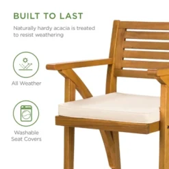 Best Choice Products Set Of 2 Outdoor Acacia Wood Bar Stools Bar Chairs W/ Weather-Resistant Cushions - Teak Finish 10 Best Choice Products Set Of 2 Outdoor Acacia Wood Bar Stools Bar Chairs W/ Weather-Resistant Cushions - Teak Finish -Sunnydaze Decor Store GUEST 3b0db206 ea09 4237 8dab c86dee305c3a