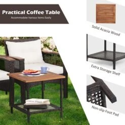 Costway 5PCS Patio Rattan Furniture Set Acacia Wood Table Armrest Cushion Yard 15 Costway 5PCS Patio Rattan Furniture Set Acacia Wood Table Armrest Cushion Yard -Sunnydaze Decor Store GUEST 3b1d0a8f 8dfb 4ed5 9c59 65f3962d236d