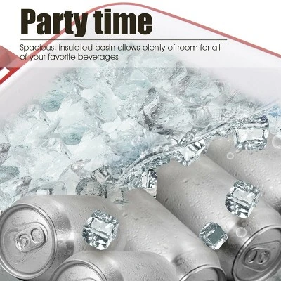 Costway 80-quart Cooler Beer Cart Outdoor Entertaining Rolling Party Steel Bar Bistro 9 Costway 80-quart Cooler Beer Cart Outdoor Entertaining Rolling Party Steel Bar Bistro - Image 7