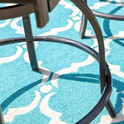 5pc Outdoor Set With Swivel Stools & Cushions & Square Metal Table - Captiva Designs 4 5pc Outdoor Set With Swivel Stools & Cushions & Square Metal Table - Captiva Designs - Image 2